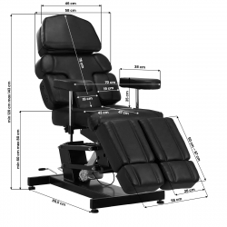 Elektrisk tatueringsstol / behandlingsstol PRO INK 3710 svart