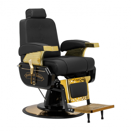 Barberarstol HAIR SYSTEM MT-91 GOLD svart