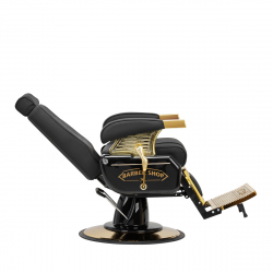 Barberarstol HAIR SYSTEM MT-91 GOLD svart