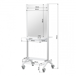 Frisörspegel / arbetsplats dubbel / två kunder GABBIANO GI-03 vit